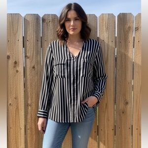 Take 50% OFF- Cato Women’s V-neck Blouse Striped, Size-26/28W